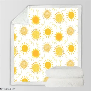 Crayon Sun Design Sherpa Fleece Blanket