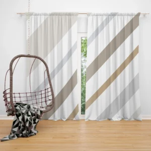 Cream Striped Background Pattern Curtain