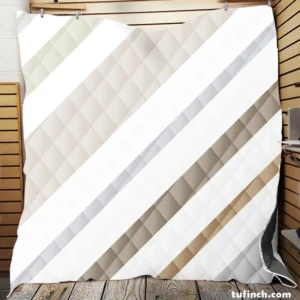 Cream Striped Background Pattern Quilt Blanket