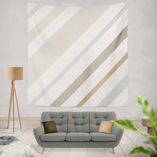 Cream Striped Background Pattern Wall Tapestry