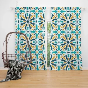 Creative Arabesque Flat Design Pattern Curtain