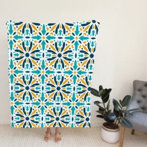 Creative Arabesque Flat Design Pattern Fleece Blanket