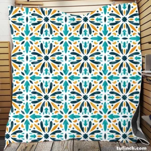 Creative Arabesque Flat Design Pattern Quilt Blanket