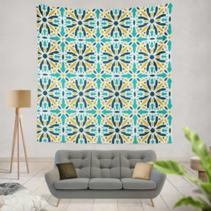 Creative Arabesque Flat Design Pattern Wall Tapestry