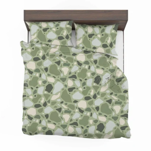 Crocodile Green Terrazzo Pattern Bedding Set 2