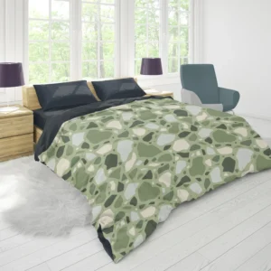 Crocodile Green Terrazzo Pattern Duvet Cover 1