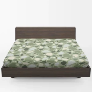 Crocodile Green Terrazzo Pattern Fitted Sheet 1