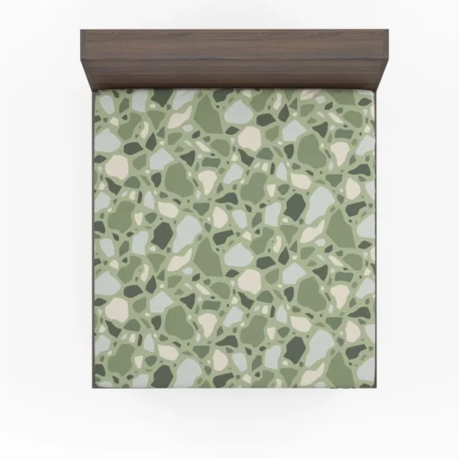 Crocodile Green Terrazzo Pattern Fitted Sheet