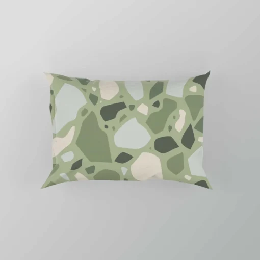 Crocodile Green Terrazzo Pattern Pillow Case