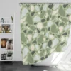 Crocodile Green Terrazzo Pattern Shower Curtain