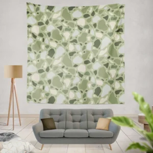 Crocodile Green Terrazzo Pattern Wall Tapestry