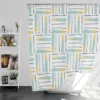 Cross Stripe Pattern Minimalist Shower Curtain