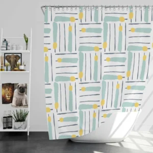 Cross Stripe Pattern Minimalist Shower Curtain