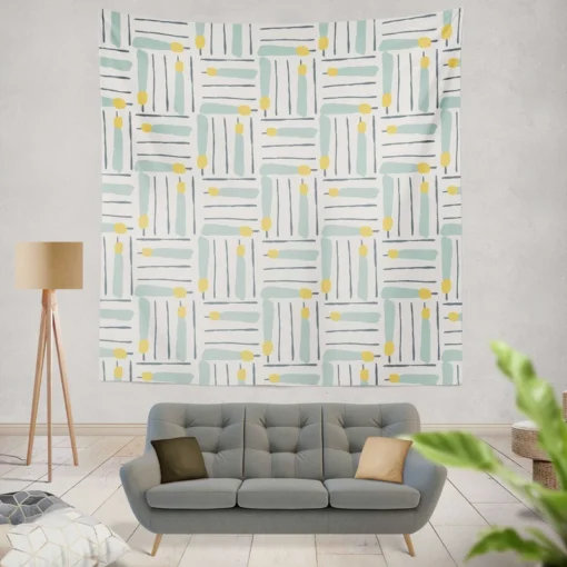 Cross Stripe Pattern Minimalist Wall Tapestry