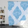 Crystal Blue Vintage Damask Shower Curtain