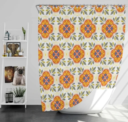 Crystal Floral Nature Damask Shower Curtain