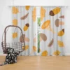 Cute Autumn Leaves & Mushrooms Curtain