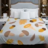 Cute Autumn Leaves & Mushrooms Duvet Cover