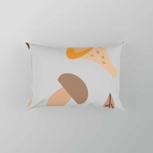 Cute Autumn Leaves & Mushrooms Pillow Case