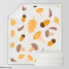 Cute Autumn Leaves & Mushrooms Sherpa Fleece Blanket