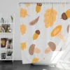 Cute Autumn Leaves & Mushrooms Shower Curtain