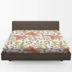 Cute Blooming Peach Flowers Fitted Sheet 1