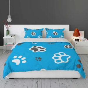 Cute Cat Paw Print Designs Bedding Set 1