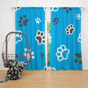 Cute Cat Paw Print Designs Curtain