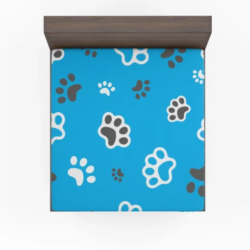 Cute Cat Paw Print Designs Fitted Sheet