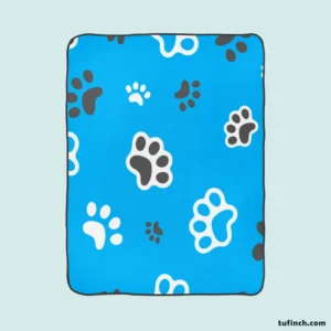 Cute Cat Paw Print Designs Fleece Blanket 1