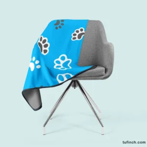 Cute Cat Paw Print Designs Fleece Blanket 2