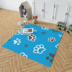 Cute Cat Paw Print Designs Rug 1