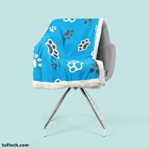 Cute Cat Paw Print Designs Sherpa Fleece Blanket 2