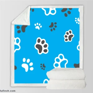 Cute Cat Paw Print Designs Sherpa Fleece Blanket