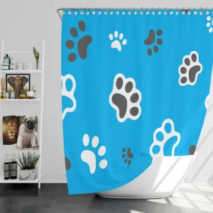 Cute Cat Paw Print Designs Shower Curtain