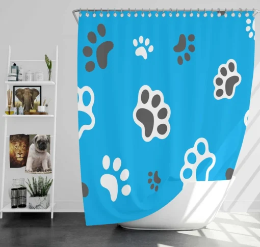 Cute Cat Paw Print Designs Shower Curtain