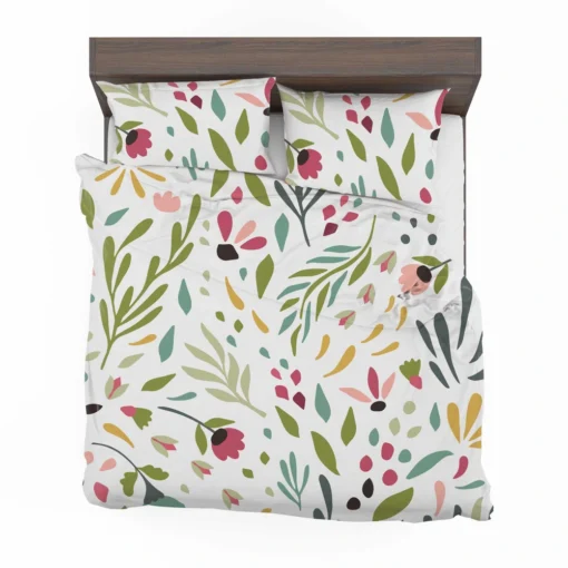 Cute Colorful Spring Flowers Leaves Bedding Set 2