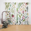 Cute Colorful Spring Flowers Leaves Curtain