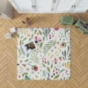 Cute Colorful Spring Flowers Leaves Rug