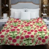 Cute Hot Pink Floral Duvet Cover