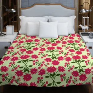 Cute Hot Pink Floral Duvet Cover