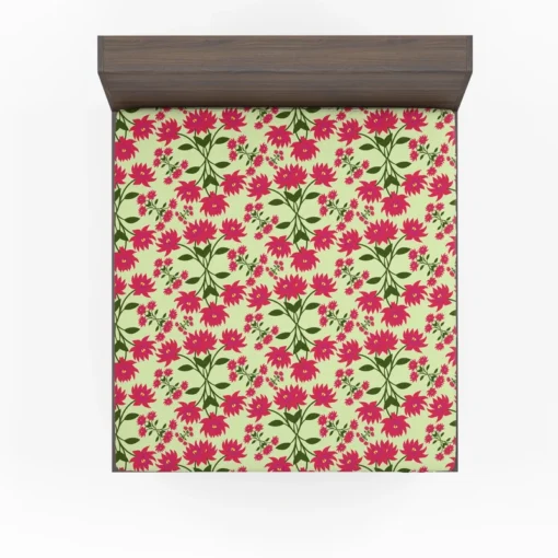 Cute Hot Pink Floral Fitted Sheet