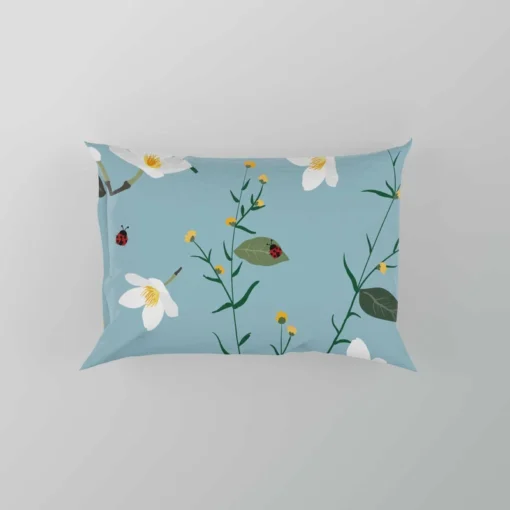 Cute Little White Blooming White Flowers Pillow Case