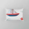 Cute Nautical Sailboat Lifebuoy Anchor Pattern Pillow Case