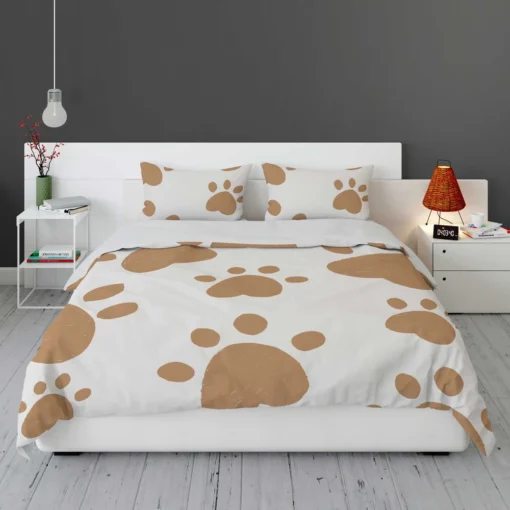 Cute Paw Print Pattern Bedding Set 1