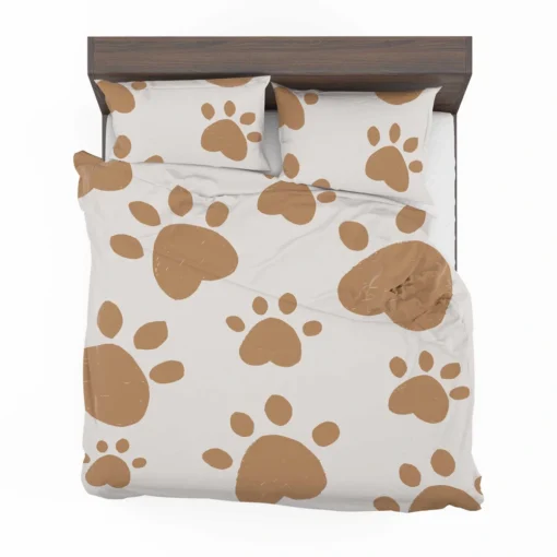 Cute Paw Print Pattern Bedding Set 2