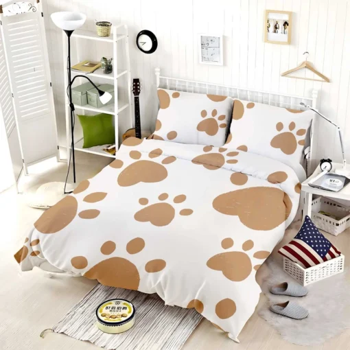 Cute Paw Print Pattern Bedding Set