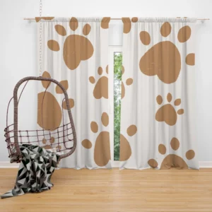 Cute Paw Print Pattern Curtain