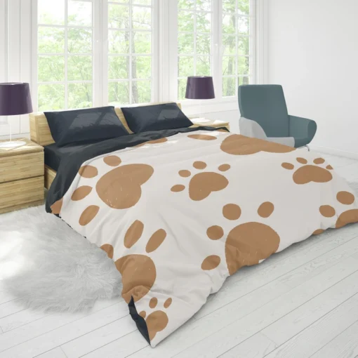 Cute Paw Print Pattern Duvet Cover 1