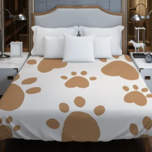 Cute Paw Print Pattern Duvet Cover